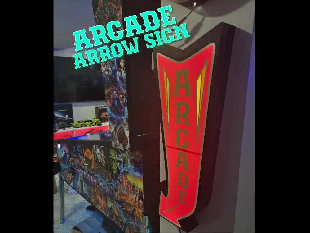 Illuminated Arcade Sign by 3DJustin MakerWorld: Download Free 3D Models