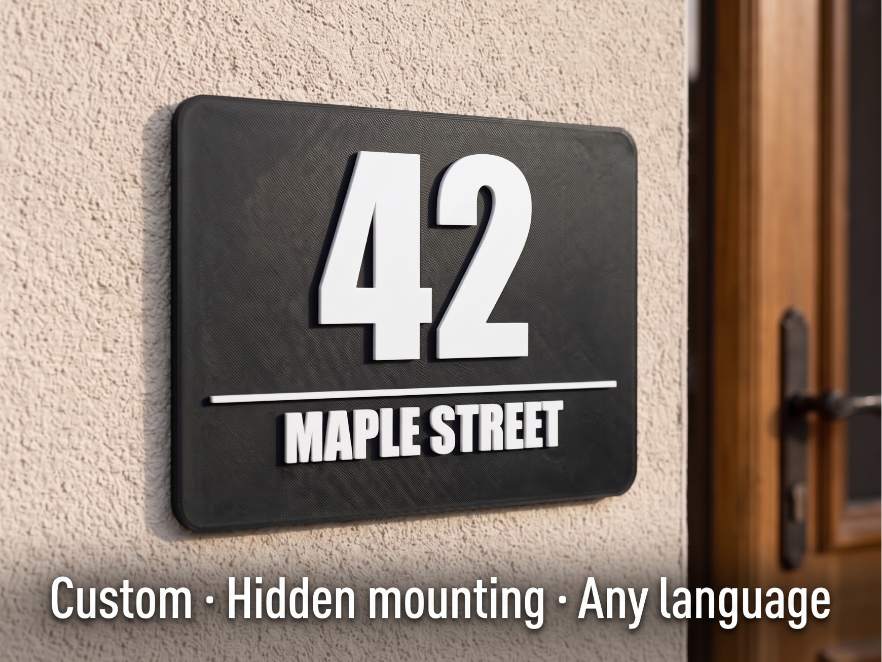 Customizable House Number Plate & Address Sign - 1
