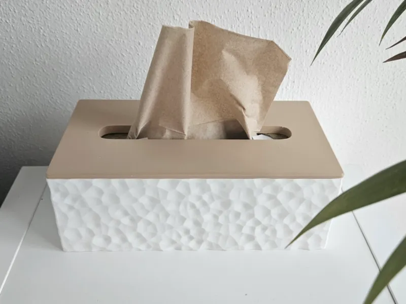 Tissue box with forged iron structure