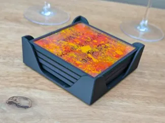 cadre pour sous-verre avec socle de rangement