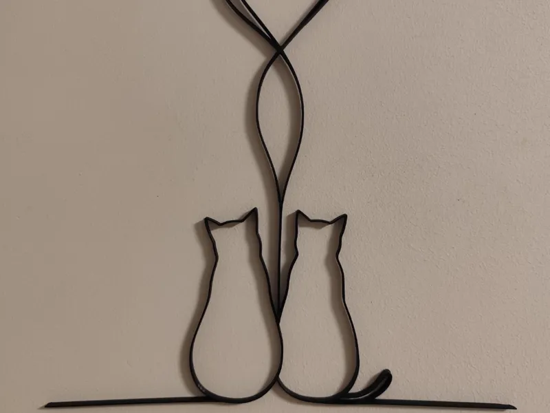 Cats in love minimalistic lineart