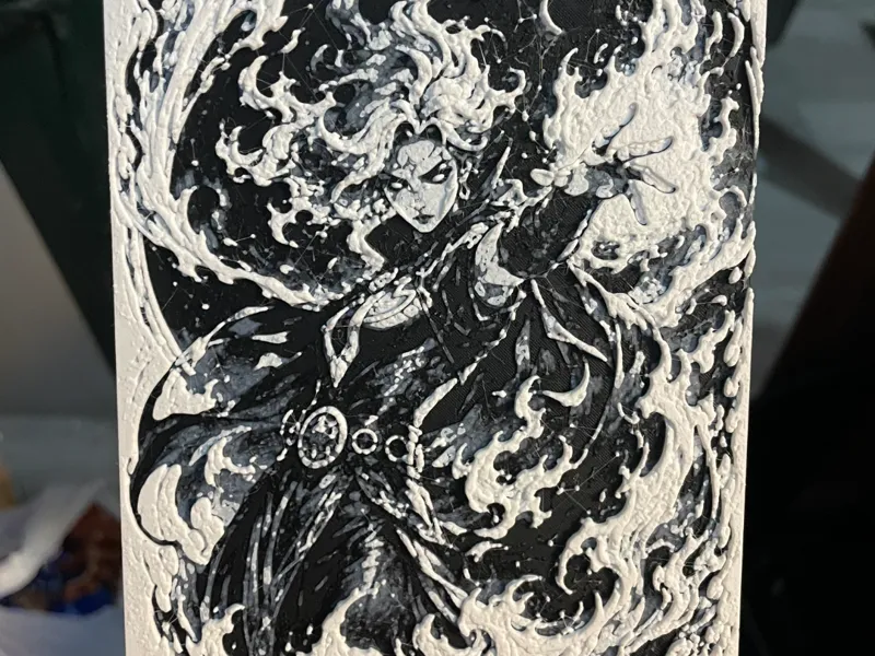 Woman Fire Mage B/W Hueforge