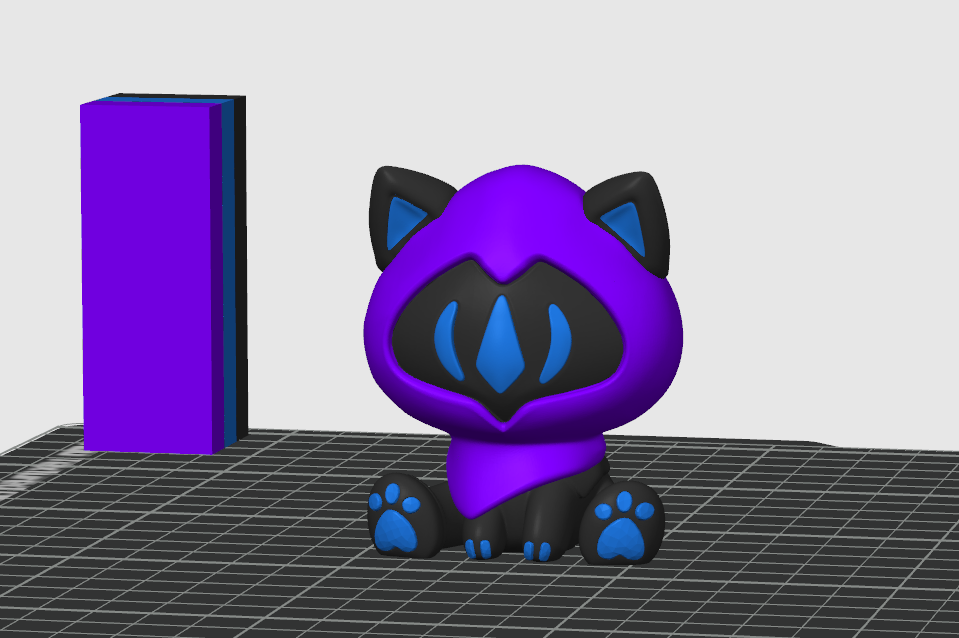 Miniatura 2 do modelo 3D 《无畏契约》幽影（Omen）Q 版猫猫化手办  钥匙链/摆件  高度还原不翻车 
