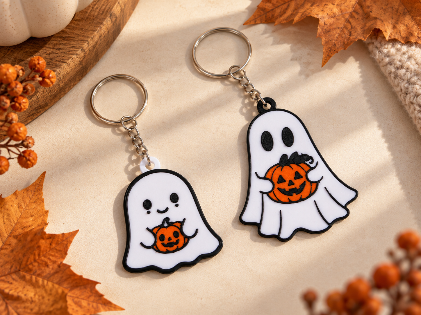 Halloween Ghost Keychains – Cute Pumpkin Keychain 3D model