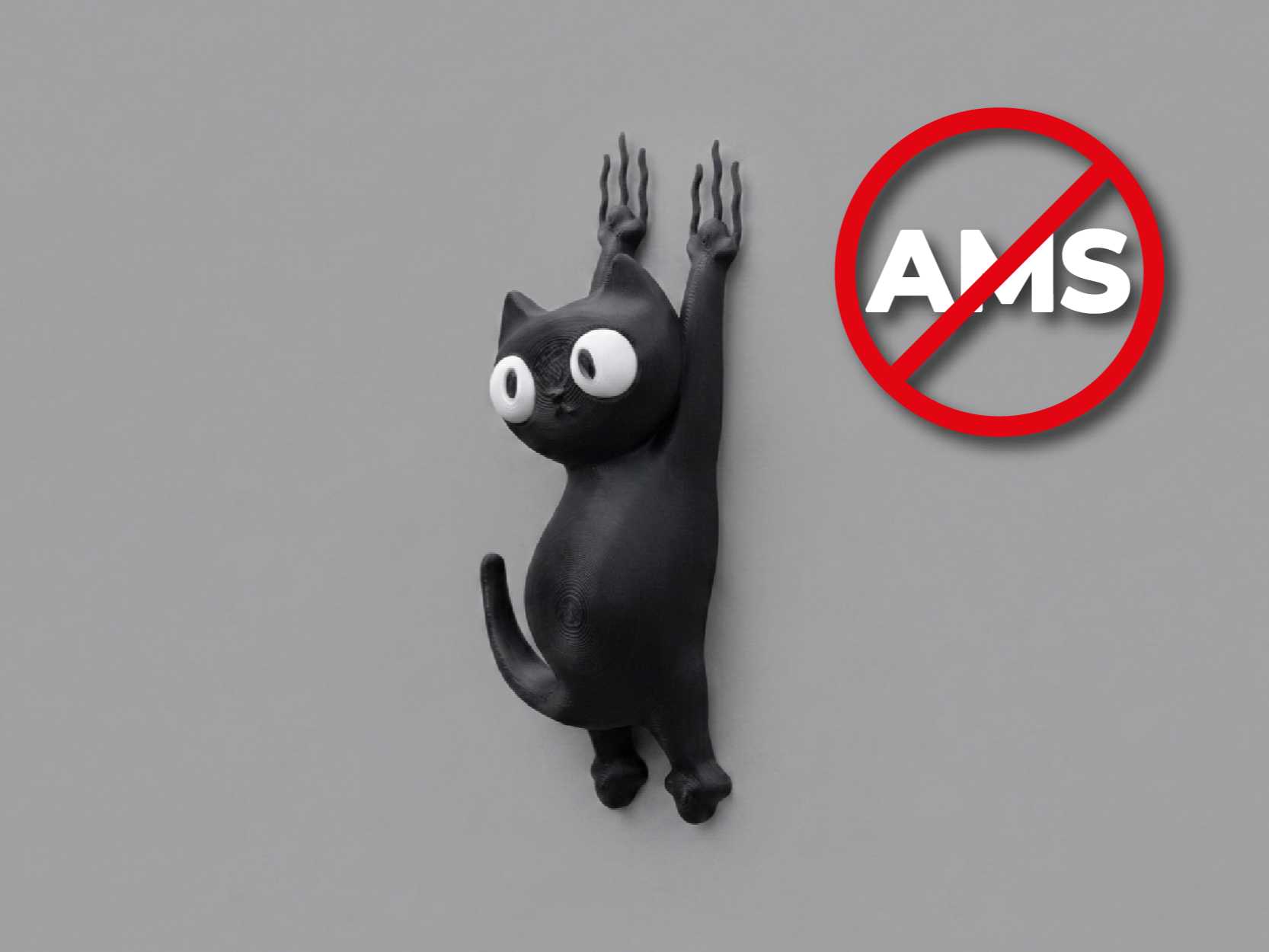 Scratched Cat Fridge Magnet - No AMS - 1
