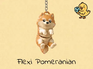 Pomeranian Keychain – Articulated Flexi Dog