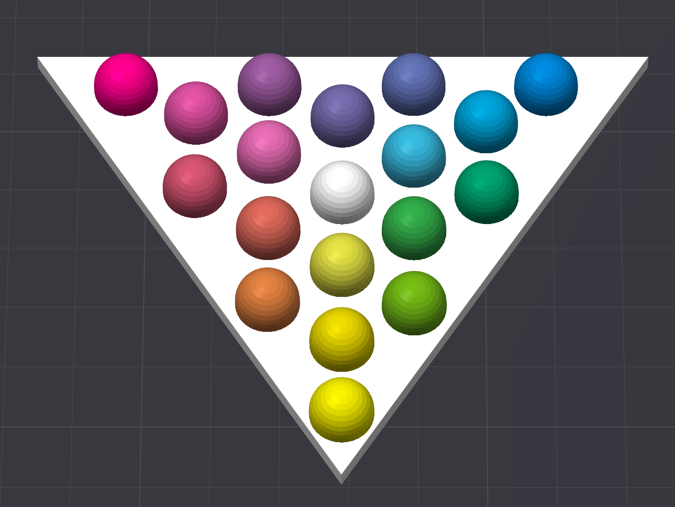 CMYW Color Mixing Swatch Triangle — Optical Limits 3D model
