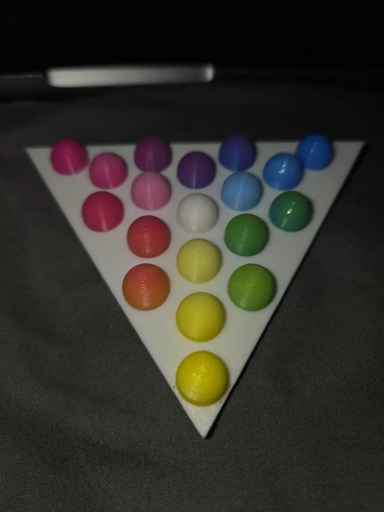 CMYW Color Mixing Swatch Triangle — Optical Limits - Free 3D Print ...