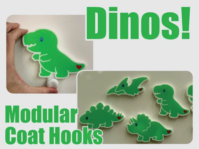 Modular Coat Hooks - Dinosaurs!