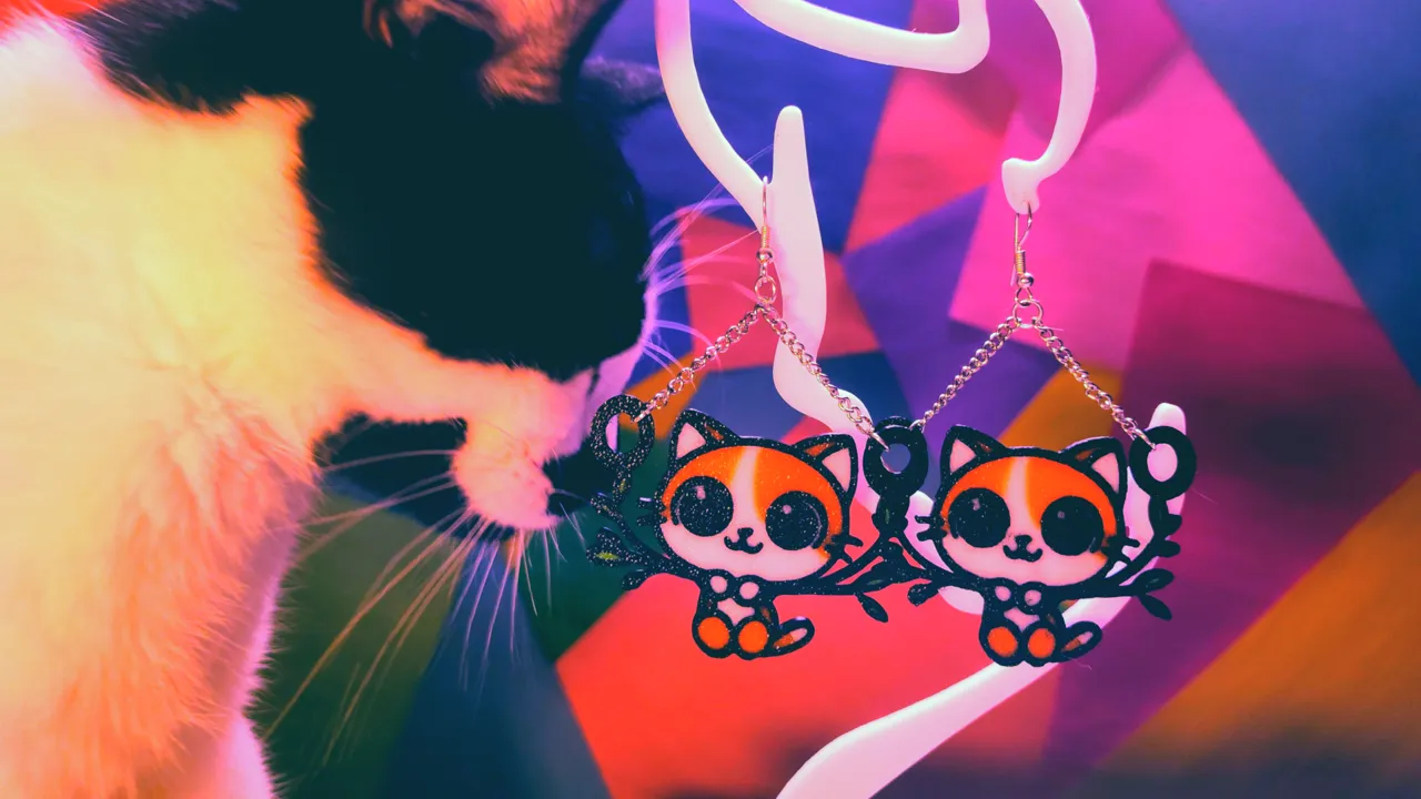 Hang in there Cat Earrings view 2