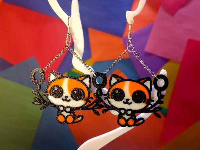 Hang in there Cat Earrings
