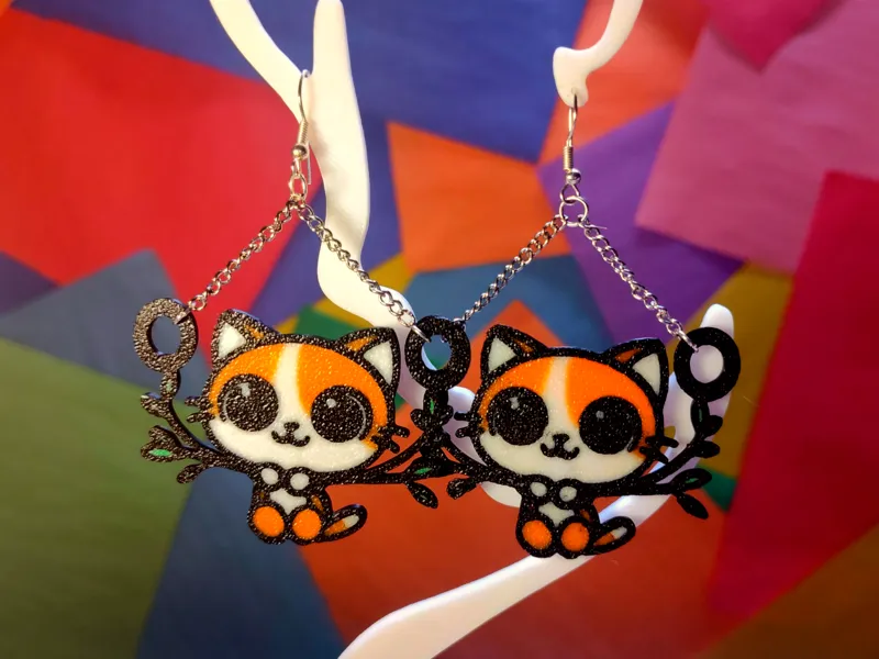 Hang in there Cat Earrings