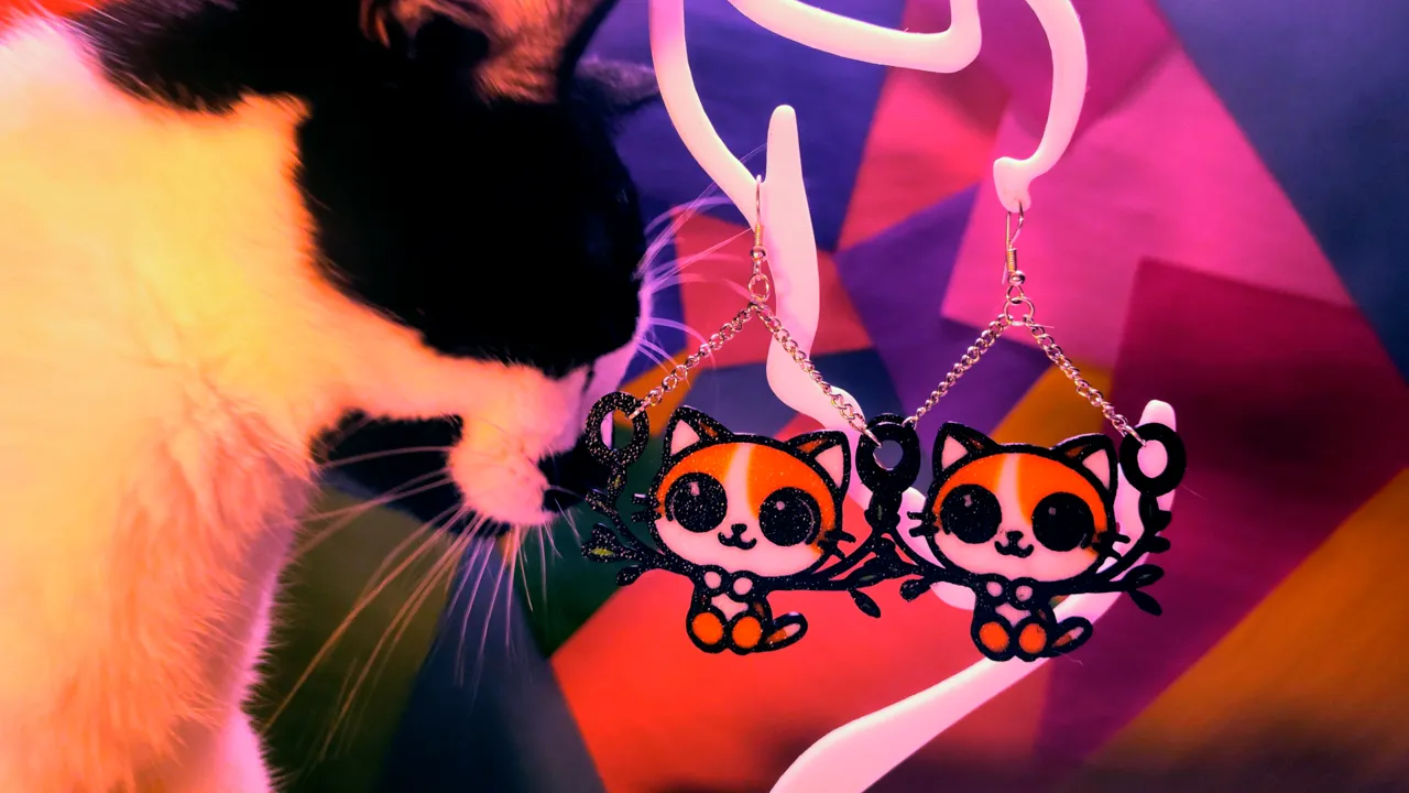 Hang in there Cat Earrings view 3