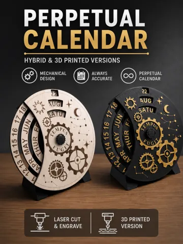 Letrero o emblema decorativo: PERPETUAL CALENDAR — vista de referencia 2