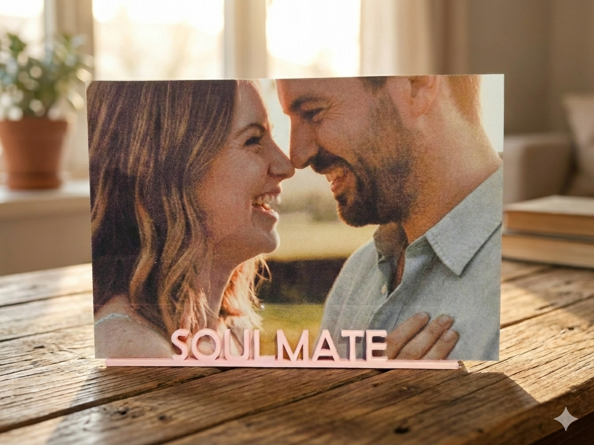 Minimalist "SOULMATE" Photo & Card Holder