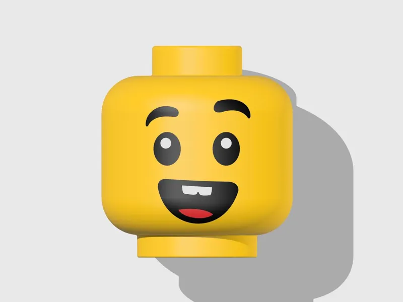 Mega Minifigure Head Boy with Smile Face