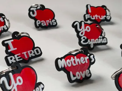 Valentine heart keychain with personalized name.