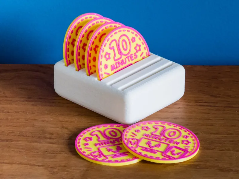 Screen Time Tokens Kids - 10-Minutes Coins 