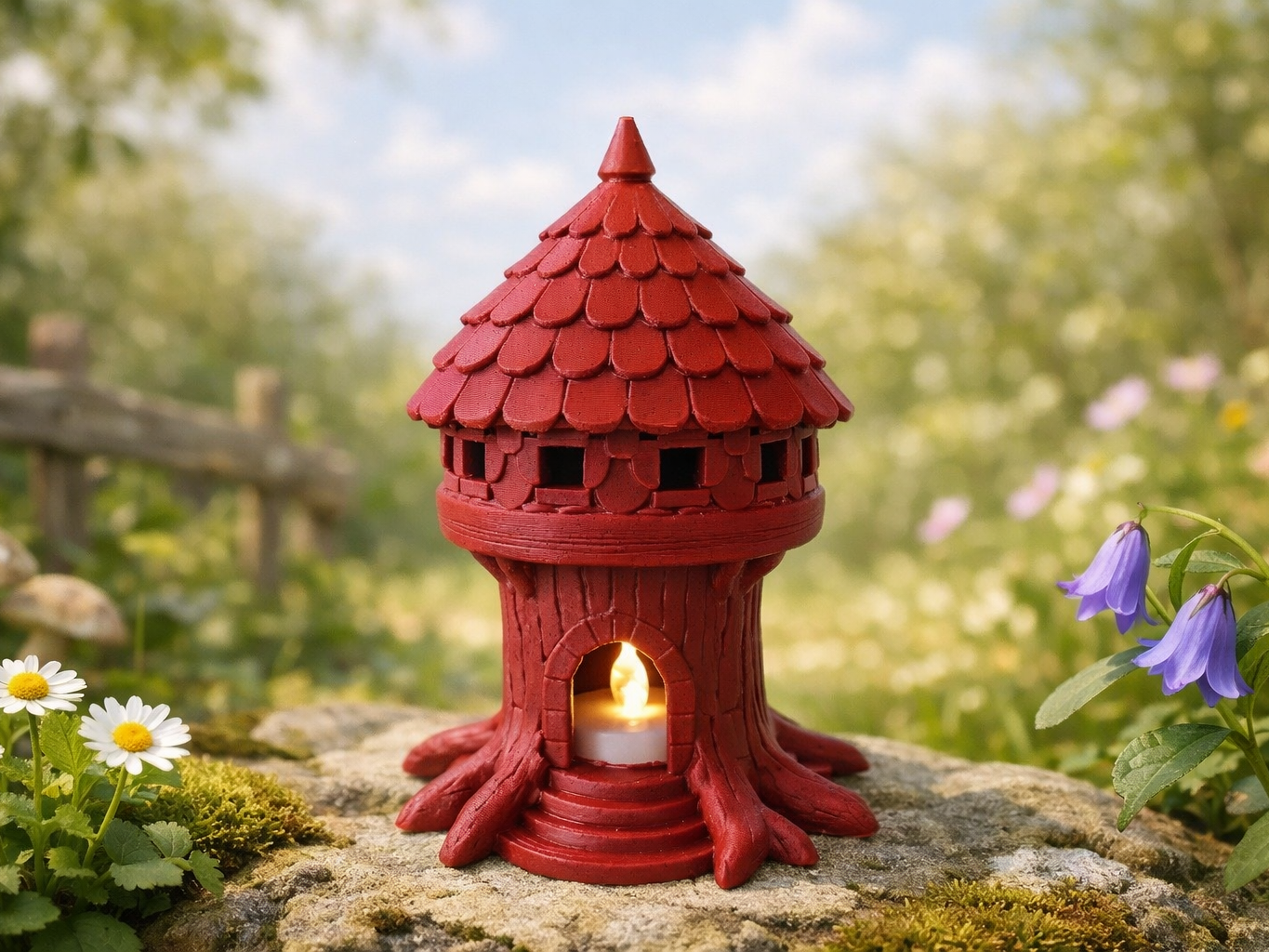 Feenbaum Leuchtturmhaeuschen der Nacht