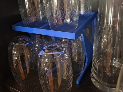 Double-Decker Glass Rack – Maximize Cabinet Space