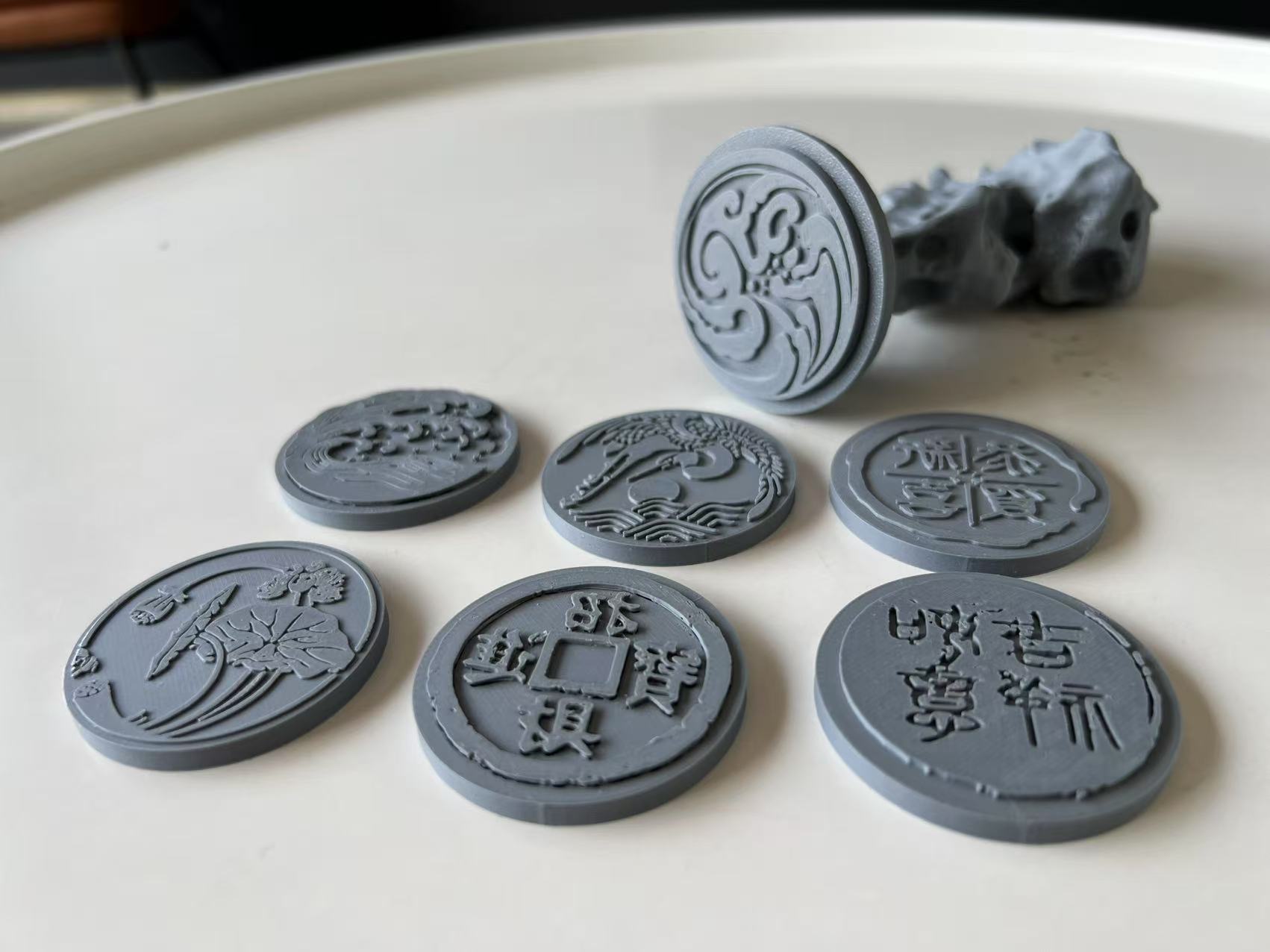 Miniatura 2 do modelo 3D 《观山藏水》——太湖石水纹印章 | 方寸藏山水，钤下即春秋