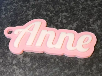 Customizable Dual Color Name Keychain 