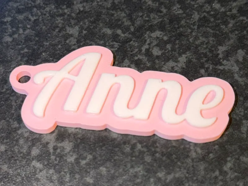 Customizable Dual Color Name Keychain 