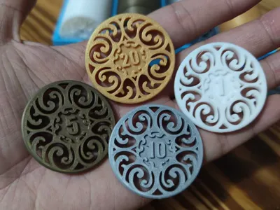 Filigree Chips - Board Game Gold Coins