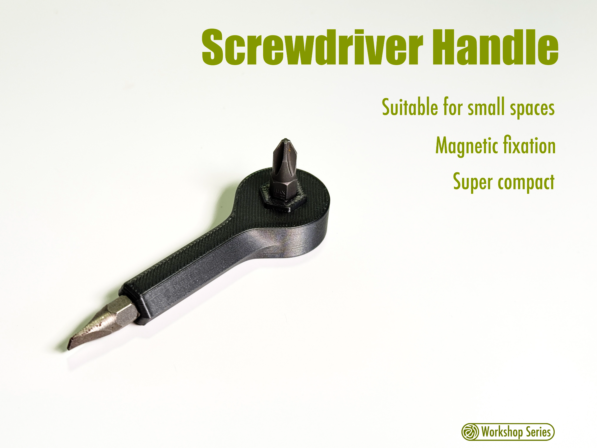 EDC Screwdriver Handle|螺丝批头手柄|磁吸|紧凑|双向安装