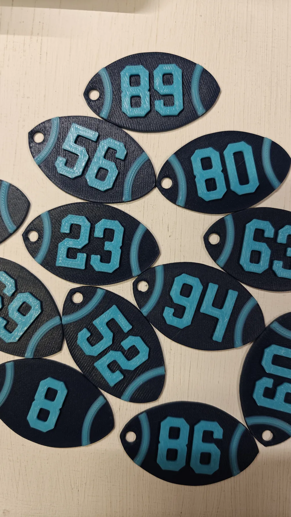 American football number Keychain - Free 3D Print Model - MakerWorld