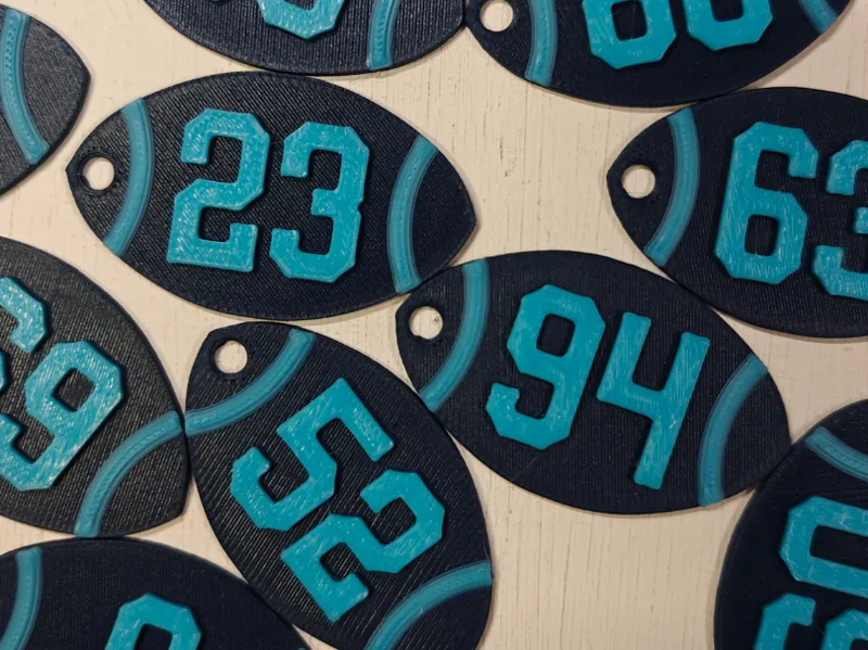 American football number Keychain