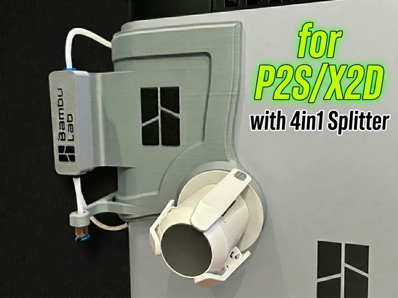 Side Mount "AMS lite" Spool Holder + Hub (P2S/X2D)