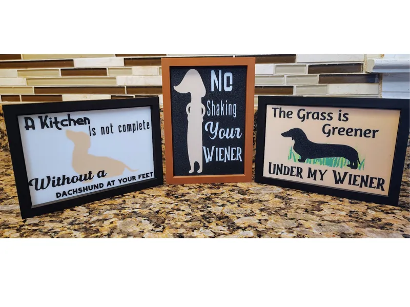 Dachshund Sign for Kitchen or Bathroom ( AMS )