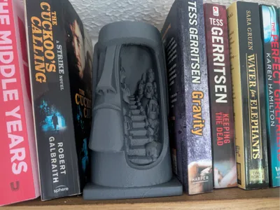Moai Head Book Nook / Statue