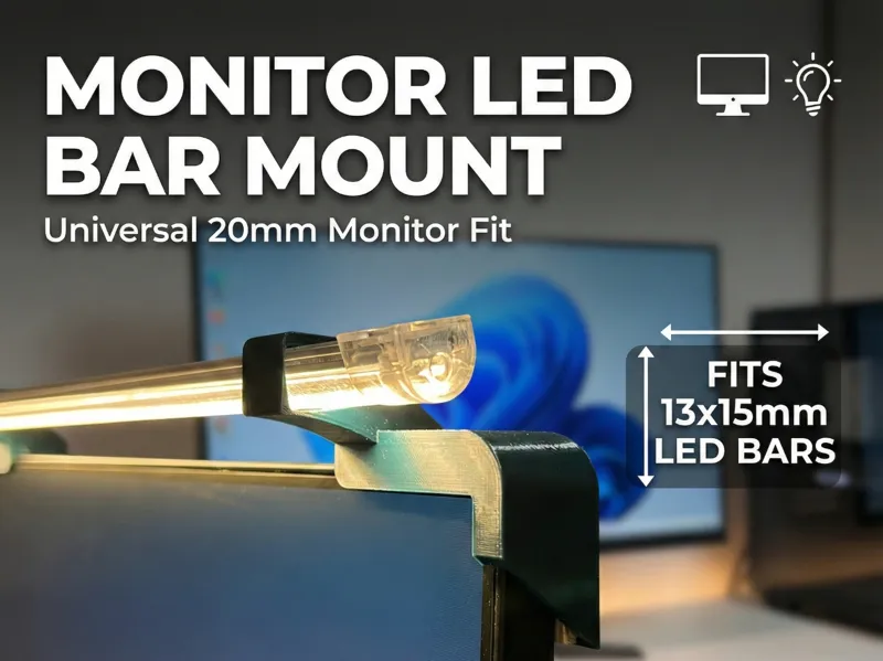 Staffa montaggio barra led su monitor