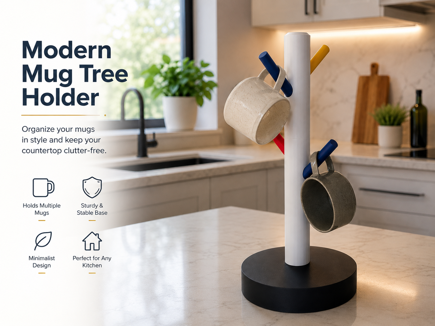 Mug Tree Holder | Kitchen Cup Organizer Stand