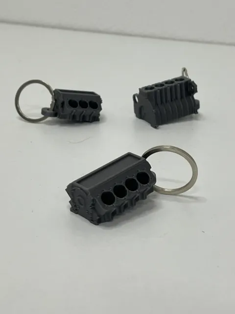 Engine block V8 keychain view 2