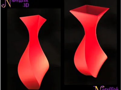Square tall vase with a twist