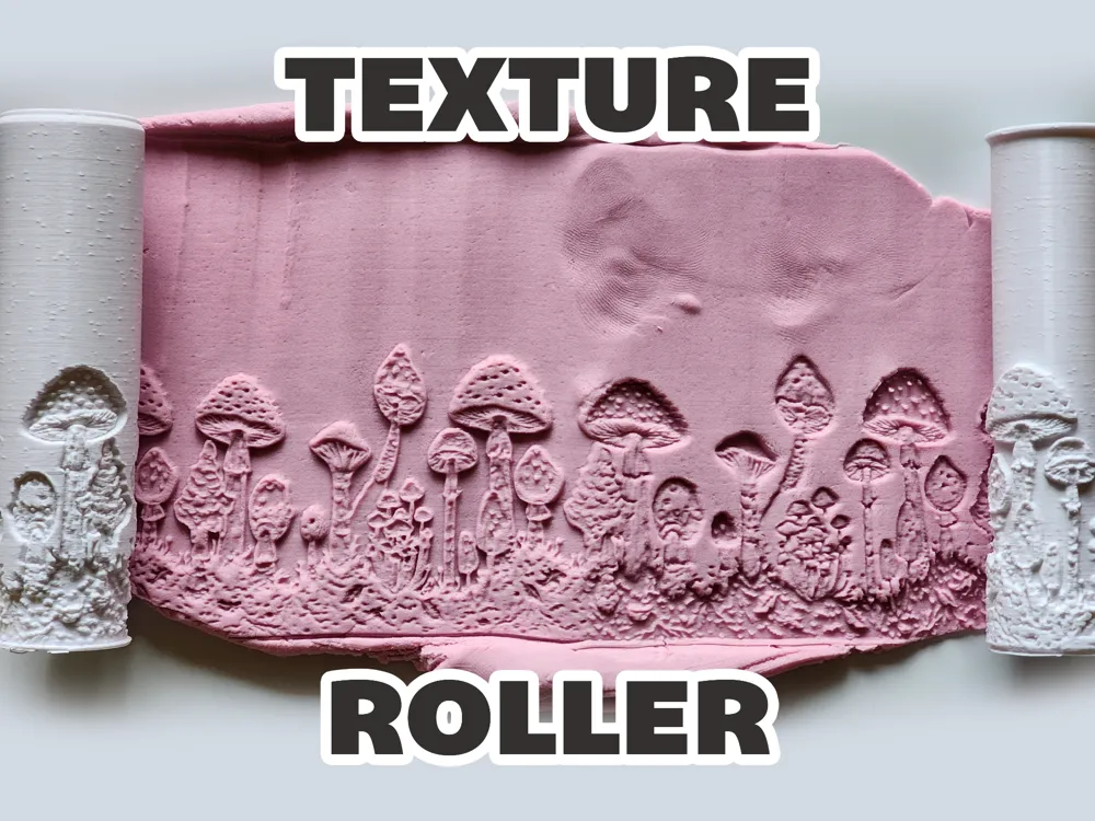 Modelo para impresión 3D: Texture Roller V403 | Mushrooms II. Referencia del modelo original.