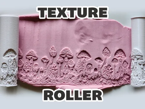 Modelo para impresión 3D: Texture Roller V403 | Mushrooms II — referencia de MakerWorld
