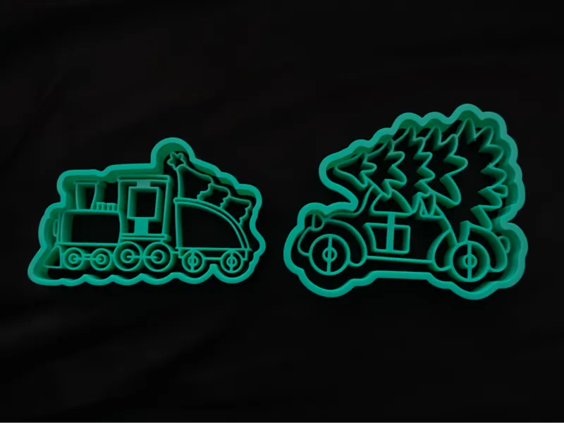 Train & Car with Christmas Tree Cookie Cutter 