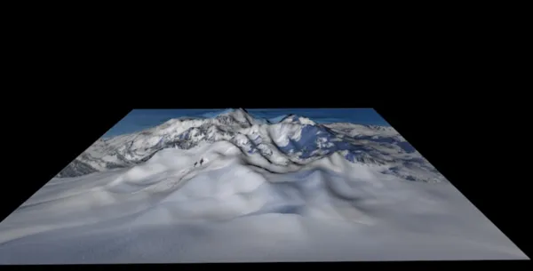 Diorama de paysage montagneux
