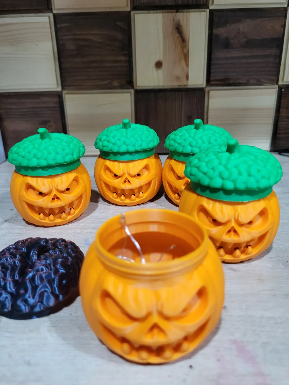 Halloween Spooky Pumpkin Lantern - Screw Top LED - Free 3D Print Model ...