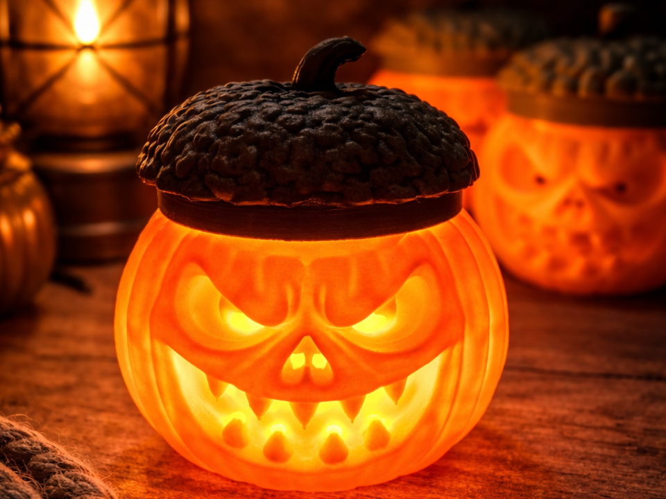 Halloween Spooky Pumpkin Lantern - Screw Top LED