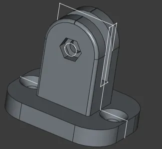 Mounting hinge with knurled knob (M4 bolt-nut)