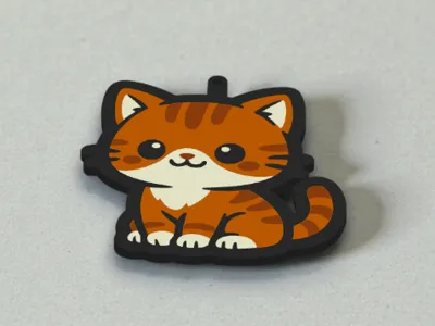 Orange Cat Keychain
