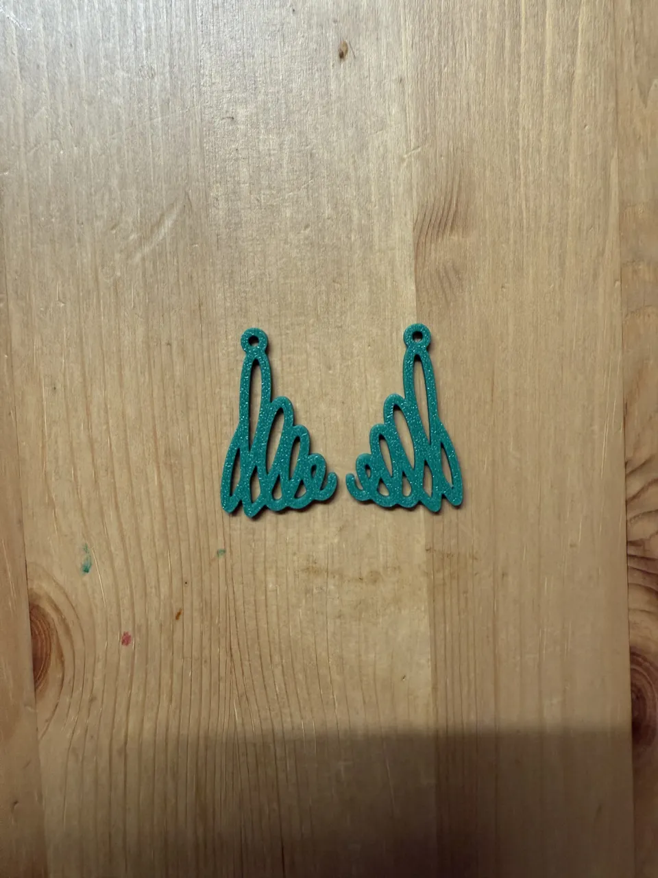 4 Sets of scribble Christmas tree Earrings view 3