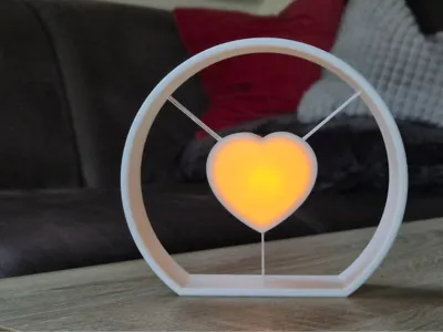 Suspended Heart with LED Tea Light 