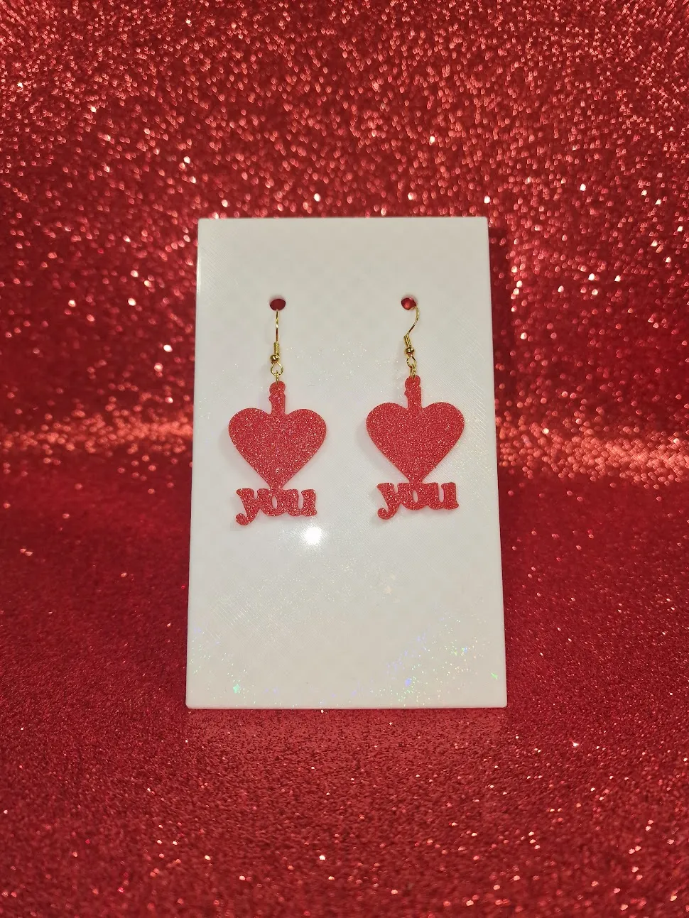 I love you earrings view 2