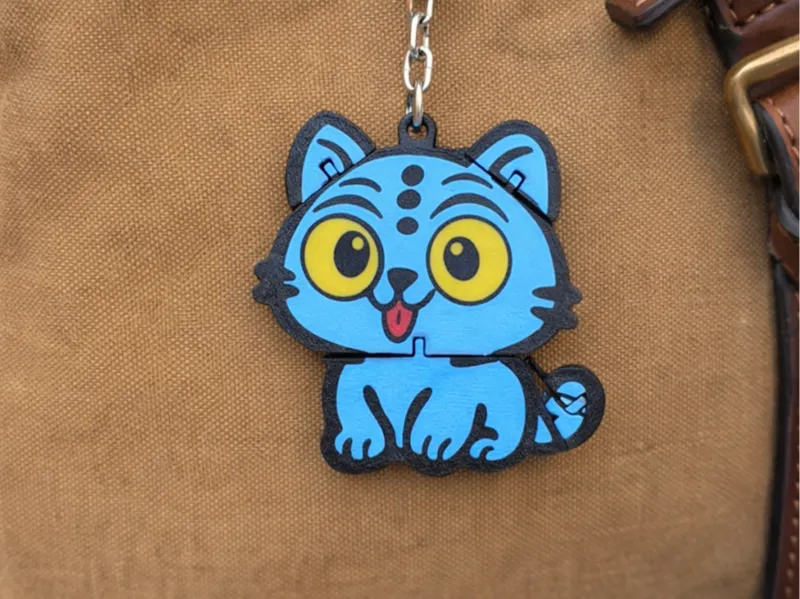 Derpy cat Chibi KPOP demon hunters keychain